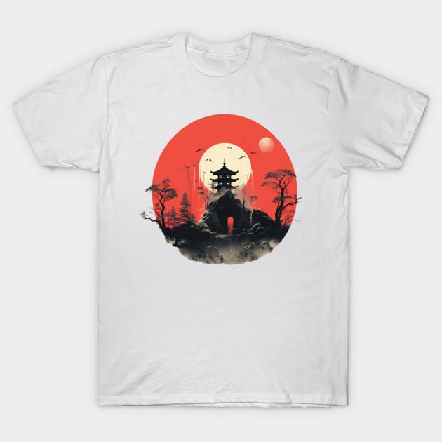 japanese temple T-Shirt by dorapeterx